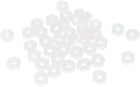Metric M3 Insert Lock Screw Fastener Nylon Hex Nuts White 50pcs