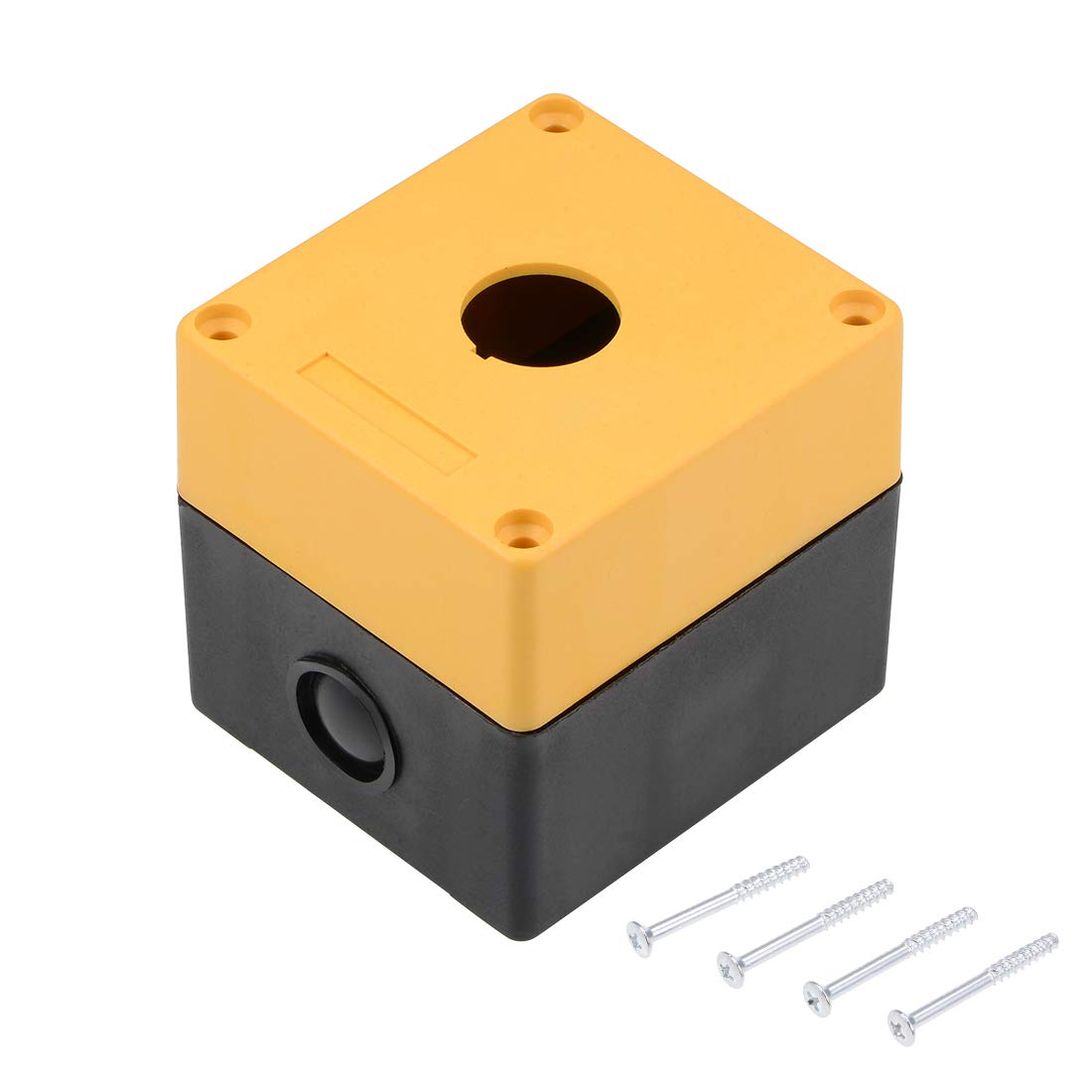 Push Button Switch Control Station Box 22mm 1 Button Aperture Yellow and Black