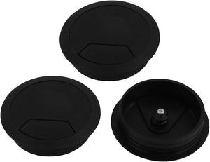 Plastic Office Computer Desk Grommet Cable Cord Hole Cover 60mm Dia 3 Pcs Black