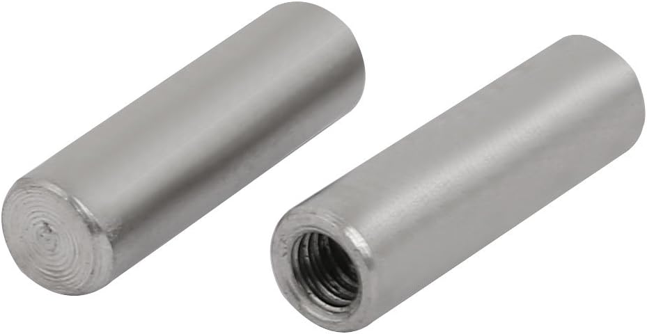 304 Stainless Steel M4 Female Thread 6mm x 20mm Cylindrical Dowel Pin 2pcs