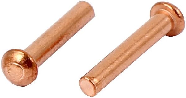 13mm lengte 2mm x 12mm ronde kop koperen solide bouten goudkleur 40 stuks