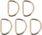 LinkMejor 5pcs Metal D Ring 1.6"(40mm) D-Rings Buckle for Hardware Bags Belts Craft DIY Accessories Gold Tone