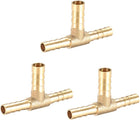 Tee Brass Barb Fitting Reducer 3 Way, Fit Hose ID 6x8x6mm 3pcs