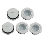 5pcs GLW-M25 Nylon Threaded Cable Gland Cap Round Screw-in Cover Gray w Washer