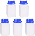 Plastic Lab Chemical Reagent Bottle, 500ml/ 16.9 oz Wide Mouth Sample Sealing Liquid/Solid Storage Bottles, Blue 5pcs
