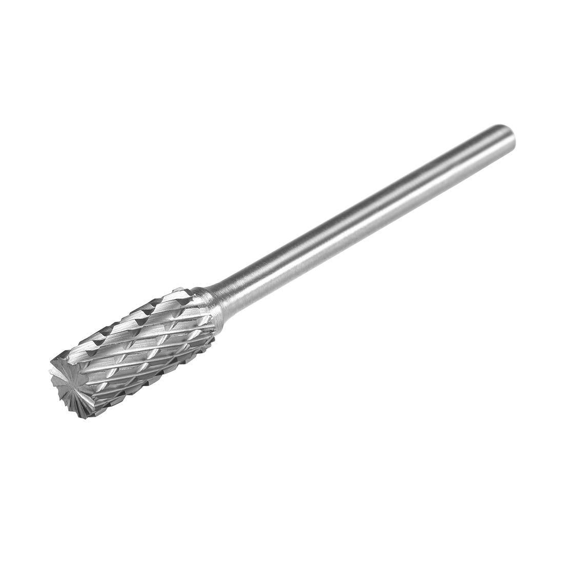 Tungsten Carbide Rotary Files 1/8" Shank, Double Cut Top Toothed Cylinder Shape Rotary Burrs Tool 6mm Dia, for Die Grinder Drill Bit Wood Soft Metal Polishing Model Engineering
