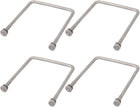 M4 Thread 50mm Inner Width 304 Stainless Steel Square U Bolt Silver Tone 4pcs