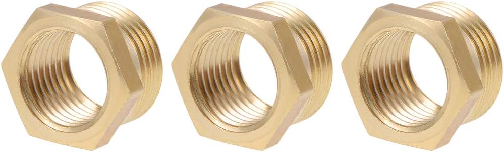 Brass Threaded Pipe Fitting G3/8 Male X G1/4 Female Hex Bushing Adapter 3pcs
