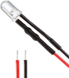 10Pcs 5mm Pre Wired LED, Blue DC3-5V Clear Lens, Light Emitting Diodes