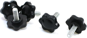 5 Pcs 6mm x 15mm Thread Screw 25mm Dia Star Shaped Head Clamping Knob