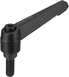 M8 x 20mm Handle Adjustable Clamping Lever Thread Push Button Ratchet Male Threaded Stud Knobs Locking Rotating Screw Handles Quick Release Bolt Black