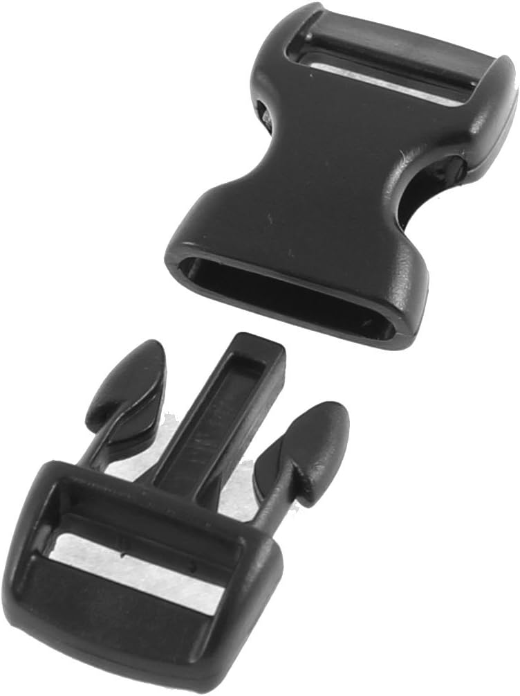 LinkMejor Plastic Backpack Replacement Side Release Buckle 11mm Strap Band 6 Pcs Black