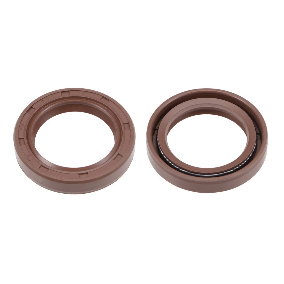 Oil Seal 28mm Inner Dia 40mm OD 7mm Thick Fluorine Rubber Double Lip Seals 2Pcs