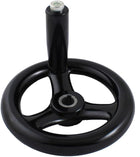 Industrial Lathe 12x125mm 3 Spoke Hand Wheel Black W Screw on Handle