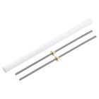 2Pcs 450mm Tr8x8 Lead Screw with Brass Nut (Acme Thread, 2mm Pitch, 4 Starts, 8mm Lead), 304 Stainless Steel Screw Bar Printer Upgrade Parts with Plastic Packaging Tube, Silver