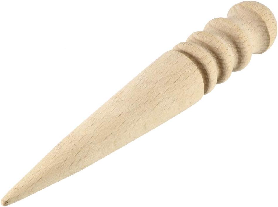 LinkMejor Wood Leathercraft Slicker Round Burnisher Edge Rounding Tool Set for DIY Leather Working (Round Shape)