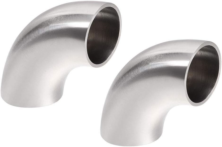 Stainless Steel 304 Vacuum Fitting Elbow 90 Degree Polished 0.98 Inch Tube OD 2pcs