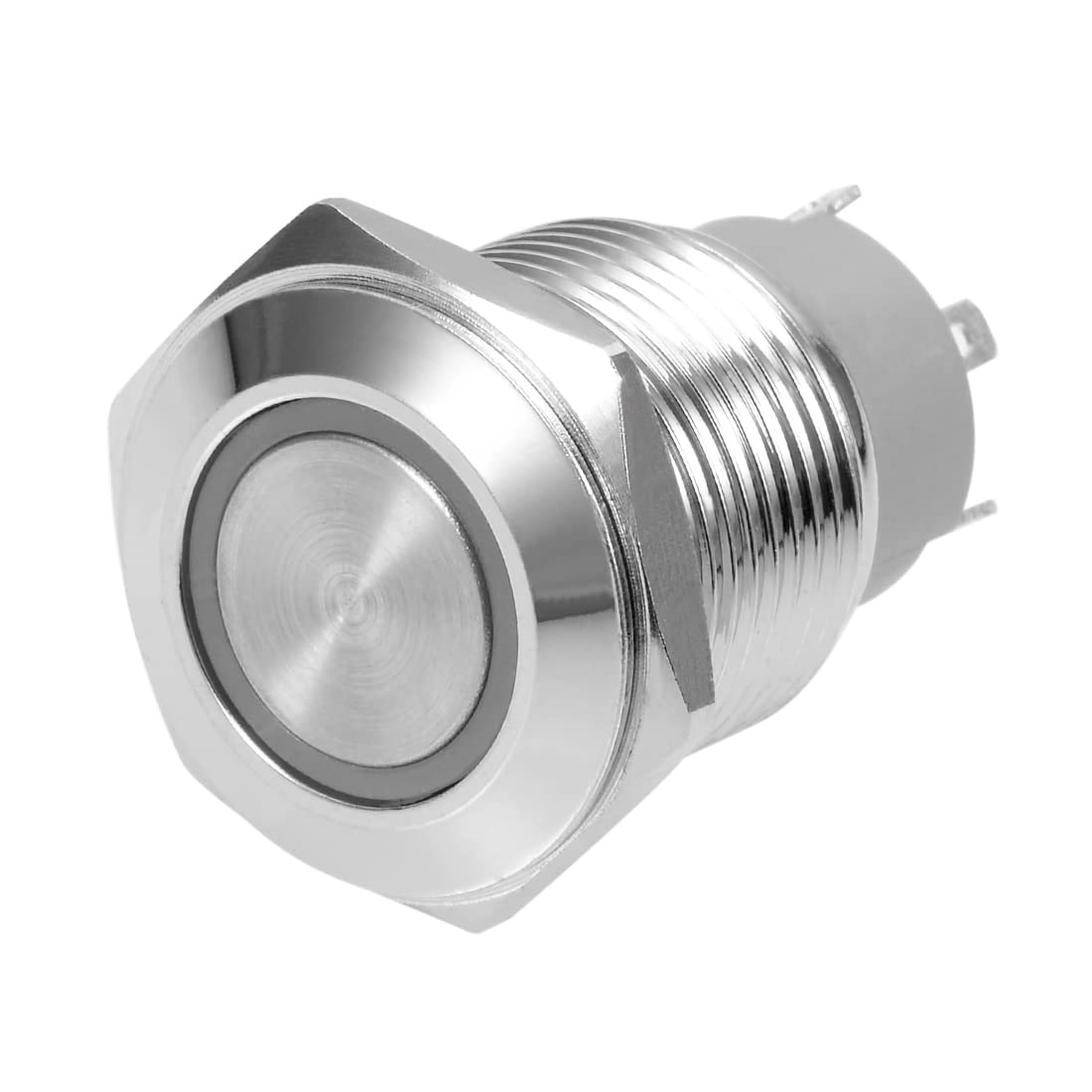 Momentary Push Button Switch 16mm Mounting Dia 5A 1NO with 3V White LED Light