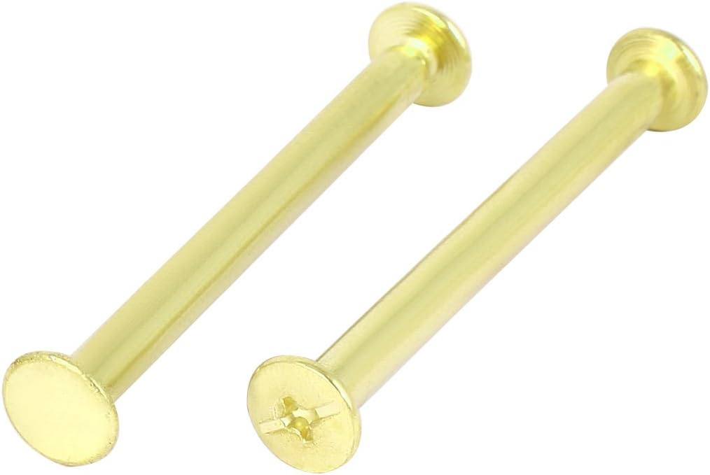 Tornillos de latón de 5 mm x 70 mm. Tornillos para fijación de postes. Tornillos de unión. 10 unidades.