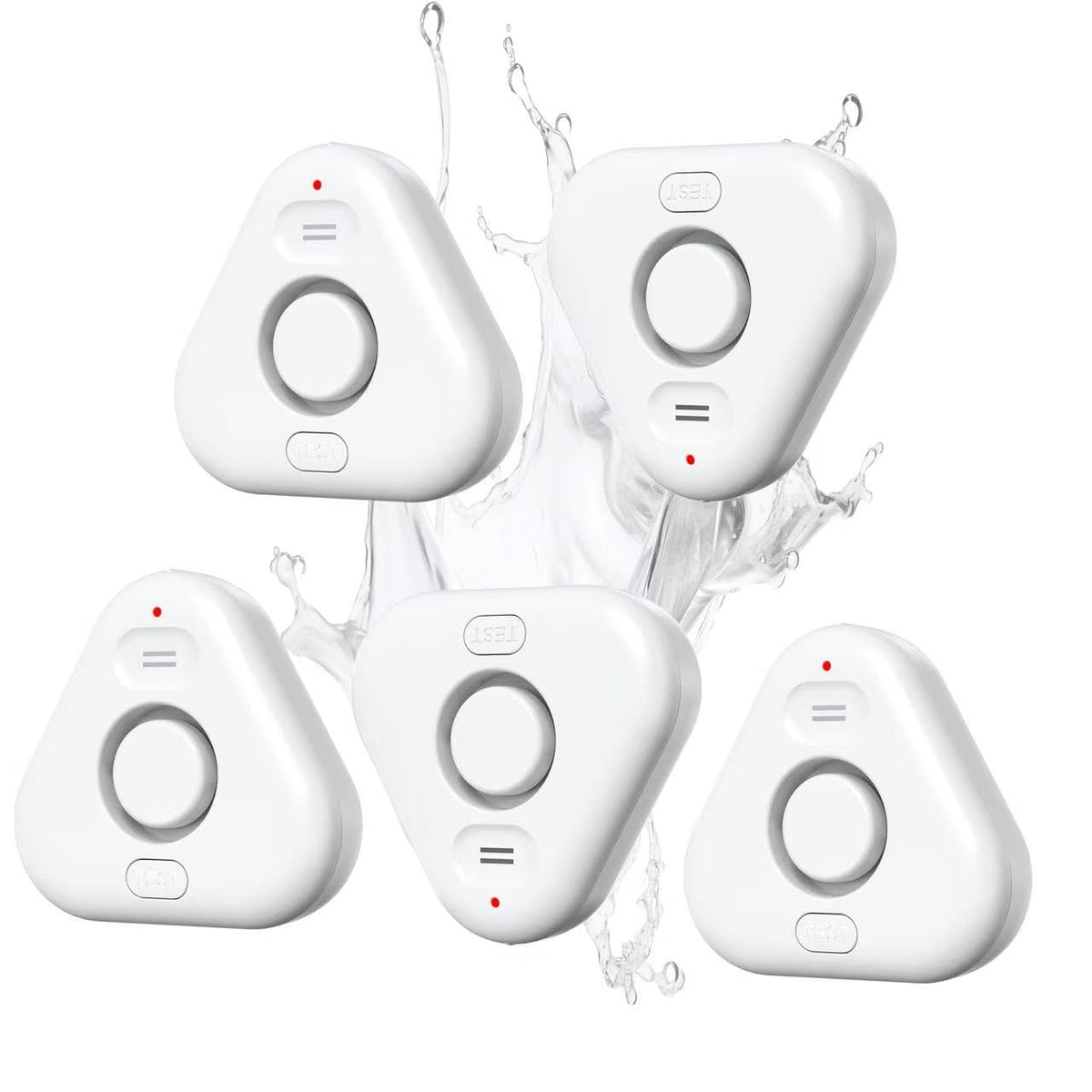 LinkMejor WD76 Rilevatori di Fuga d'Acqua per Casa 120dB Allarme Regolabile, Rilevatore di Allarme di Sensore d'Acqua per Fuga di Acqua Sottoscala/Bagno/Lavanderia/Cucina Allarmi d'Acqua (Alimentato a Batteria, Non per W13 Gateway)