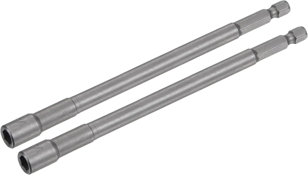 Hurtigskiftes skruetrækkerbit, 1/4" Hex skaft 1/4" magnetisk skruesætter boredele, 6" længde, SAE størrelser 2 stk