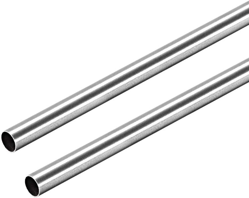 304 Stainless Steel Round Tubing 5mm OD 0.2mm Wall Thickness 250mm Length Seamless Straight Pipe Tube 2 Pcs