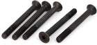 M8x80mm 24mm Long Thread Grade 10.9 Flat Head Hex Socket Cap Screw Black 5pcs