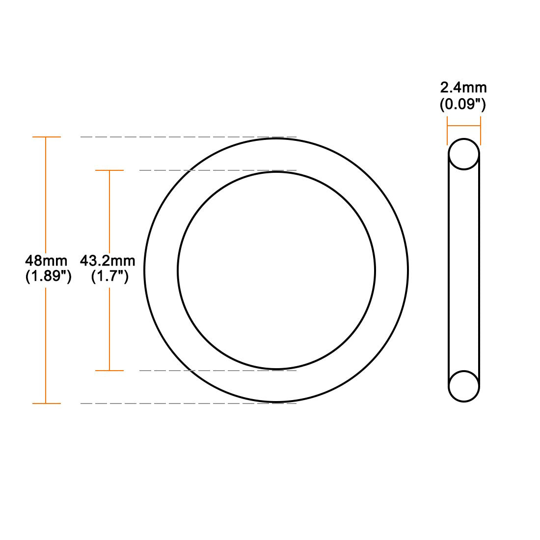 Silicone O-Ring, 33mm Diamètre Extérieur, 28.2mm Diamètre Intérieur, 2.4mm Largeur, Joint Étanche VMQ Roues d'Étanchéité Rouge, 10PCS