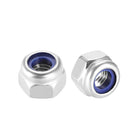 M4 x 0.7mm Nylon Insert Hex Lock Nuts, 201 Stainless Steel, Plain Finish, Pack of 10