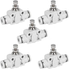 Air Flow Control Valve, In-line Speed Controller Union Straight, Pneumatic Connector Valve, 4mm Tube Outer Diameter 5Pcs