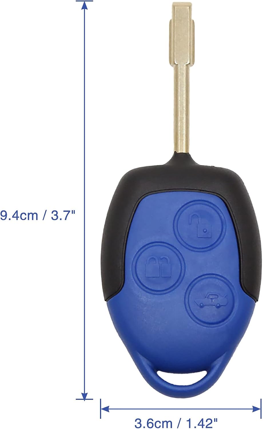New 3 Buttons Uncut Insert Key Fob Remote Control Case Shell Replacement for Ford Transit Van