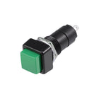 10Pcs,12mm Latching Push Button Switch Green Self-Locking Square Button SPST NO