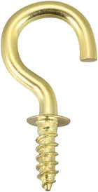 0.98" Screw Eye Hooks Self Tapping Screws Screw-in Hanger Eye-Shape Ring Hooks with Plate Golden 50pcs