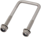 M6 Thread 30mm Inner Width 304 Stainless Steel Square U Bolt Silver Tone