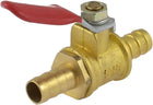Ball Valve Shut-Off Valve, 8mm Hose Barb to 8mm Hose Barb, Full Port Pneumatic Fittings, 180 Degree Operation Handle, Brass Valve, Pack of 1