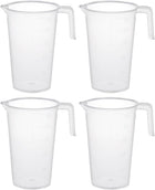 Measuring Cup 50ml PP Plastic Graduated Beaker Transparent with Handle for Lab Kitchen liquids 4pcs
