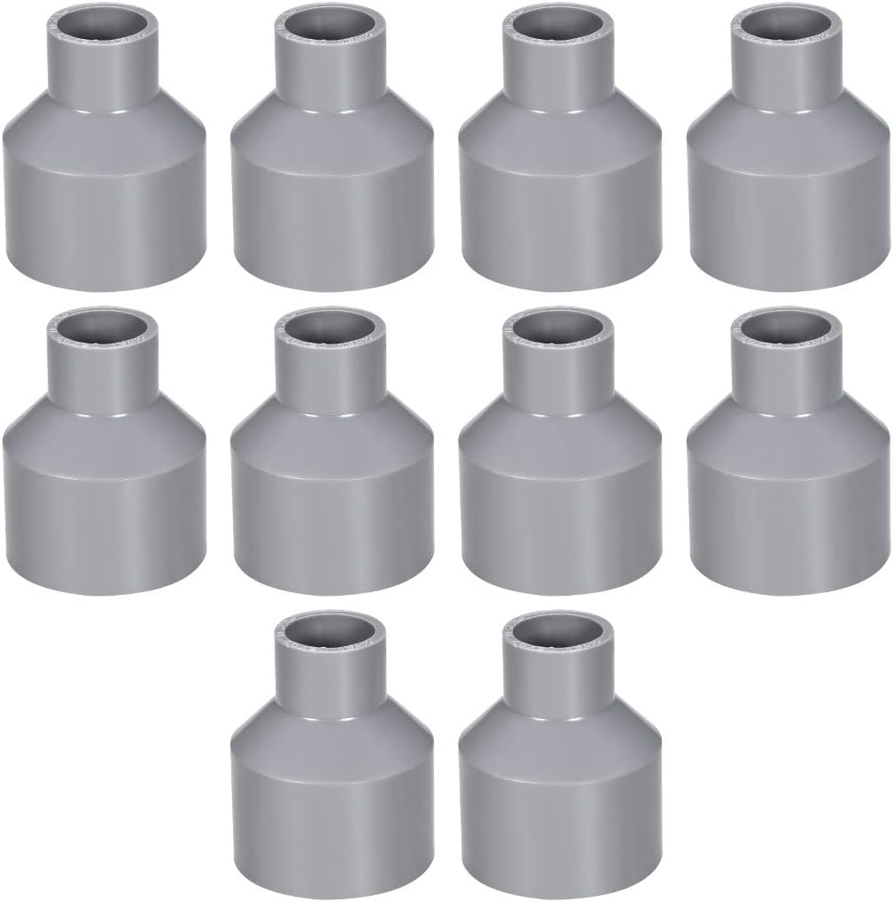 PVC DWV Reducing Coupling Schedule 40 Gray 20mm x 40mm Socket 10Pcs