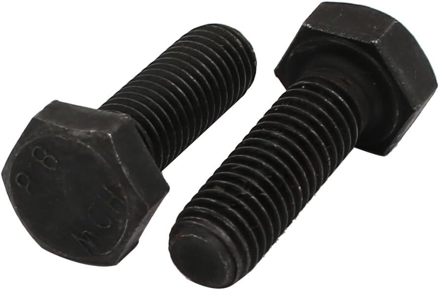 8.8 Grade M8x25mm Full Threaded Left Hand Thread Hex Head Bolt 2pcs