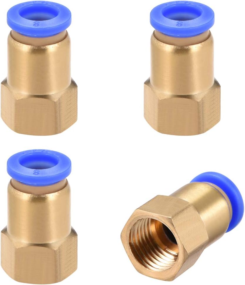 Push to Connect Tube Fitting Adapter 8mm Tube OD x G1/4 Female Straight Pneumatic Connecter Connect Pipe Fitting 4pcs