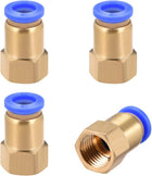 Push to Connect Tube Fitting Adapter 8mm Tube OD x G1/4 Female Straight Pneumatic Connecter Connect Pipe Fitting 4pcs
