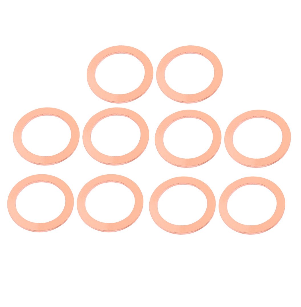 10pcs 35mm x 27mm x 2mm Flat Ring Copper Crush Washer Sealing Gasket Fastener
