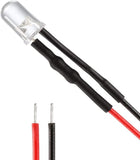 10Pcs 5mm Pre Wired LED, Green DC3-5V Clear Lens, Light Emitting Diodes