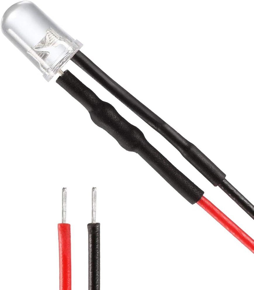 1Pcs 5mm Pre Wired LED, Blue DC3-6V Clear Lens, Light Emitting Diodes