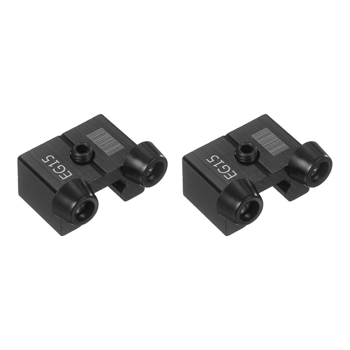2 Pcs EG15 Linear Guide Rail Fixed Slider, Anti-Collision Block Stopper with Cushion Pad Positioning Block for CNC Machine, 3D Printer, Laser Engraver, Low Assembly
