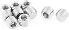 M12x10mm Metric 304 Stainless Steel Hex Socket Set Flat Point Grub Screws Silver Tone for Towel Rack Door Knob 10pcs