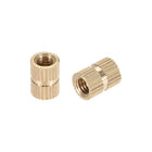 Knurled Insert Nuts, M5 x 10mm(L) x 7mm(OD) Female Thread Brass Embedment Assortment Kit, 100 Pcs