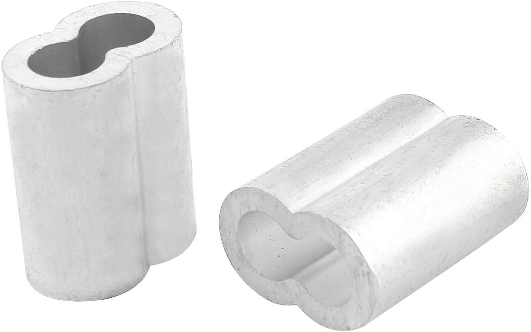 Aluminum Sleeve for 3/8 Inch Steel Wire Rope Swage Clip 2pcs
