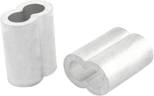 Aluminum Sleeve for 3/8 Inch Steel Wire Rope Swage Clip 2pcs
