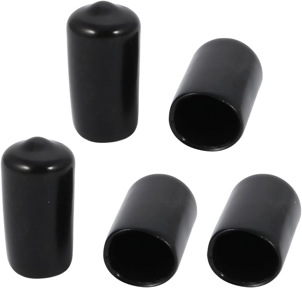5 Pcs 11mm Inner Dia PVC Vinyl End Cap Bolt Screw Thread Protector Black