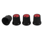 4 Pcs 5.5mm Shaft Red Top Rotary Potentiometer Control Knob Black